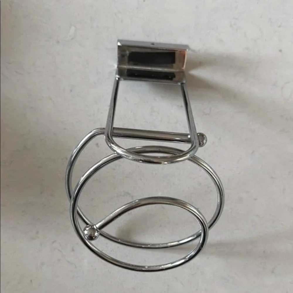 Silver Metal Wall-Mounted Hair Dryer Holder